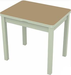 Кухонный стол раскладной Бари дерево №8 (стекло капучино/белый) в Глазове