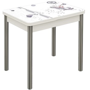 Раздвижной стол Бари хром №6 (Exclusive h174/белый) в Сарапуле
