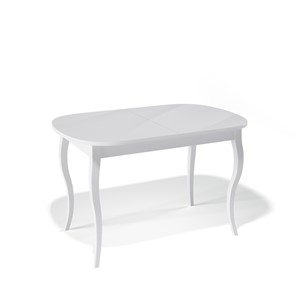 Обеденный раздвижной стол Kenner 1300C (Белый/Стекло белое сатин) в Сарапуле