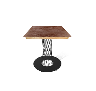 Керамический кухонный стол SHT-TU3-1/ТT8 60/60 (черный муар/прозрачный лак/коричневая сепия) в Ижевске