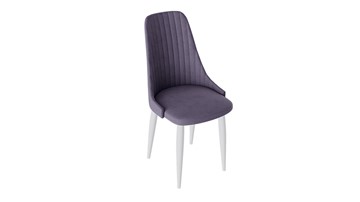 Обеденный стул Франк (конус) исп2 (Белый матовый/Микровелюр Фиолетовый) в Глазове