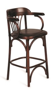 Барный стул 750 мягкий (темный тон, экокожа коричневая) в Глазове