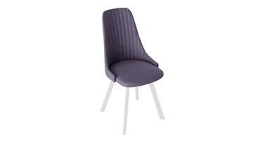 Обеденный стул Франк (паук) исп2 (Белый матовый/Микровелюр Фиолетовый) в Сарапуле