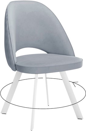 Обеденный стул 228 Поворотный, Микровелюр Z46 перламутр / опоры белые в Глазове - изображение