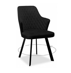 Обеденный стул 245 Поворотный, Микровелюр К21 Черный  / опоры черные в Глазове