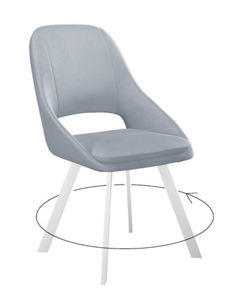 Обеденный стул 247 Поворотный, Микровелюр Z46 Перламутр / опоры белые в Сарапуле - изображение