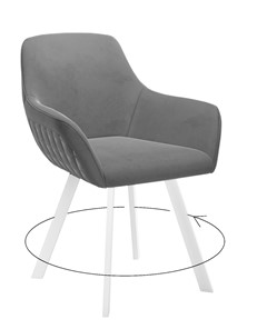 Обеденный стул 248 Поворотный, Микровелюр Z28 Темно-серый / опоры белые в Глазове