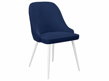 Мягкий стул 256, микровелюр К17 синий, ножки белые в Сарапуле