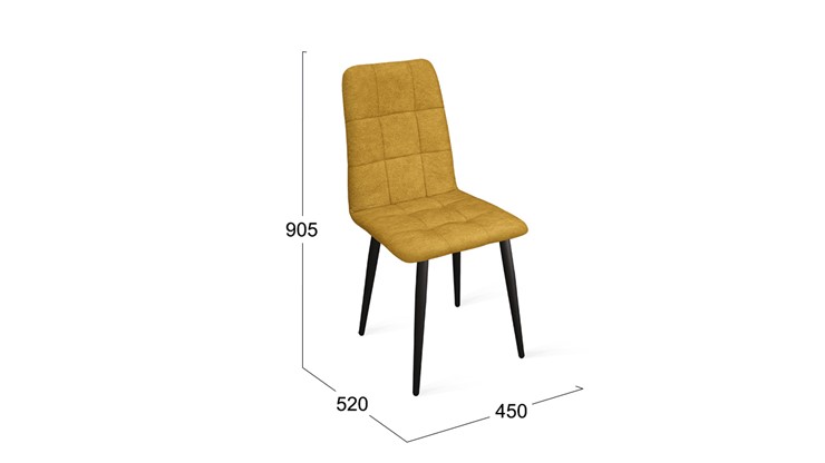 Кухонный стул Аспен К1С (Черный муар/Микровелюр Duna Curcuma) в Сарапуле - изображение 5