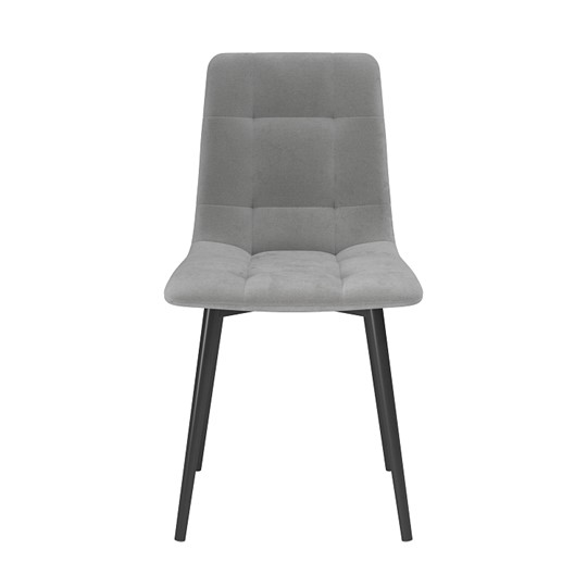 Обеденный стул Белла, велюр тенерифе грей/Цвет металл черный в Сарапуле - изображение 1