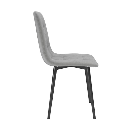 Обеденный стул Белла, велюр тенерифе грей/Цвет металл черный в Сарапуле - изображение 2