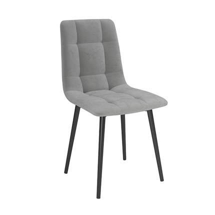 Обеденный стул Белла, велюр тенерифе грей/Цвет металл черный в Сарапуле - изображение