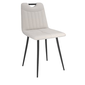 Обеденный стул Брандо, велюр тенерифе крем/Цвет металл черный в Сарапуле