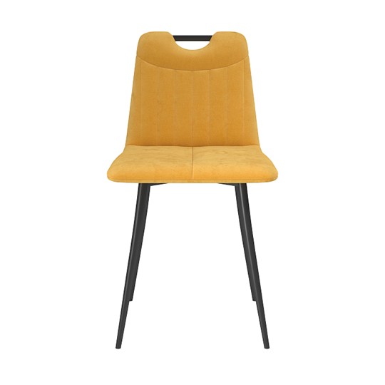 Обеденный стул Брандо, велюр тенерифе куркума/Цвет металл черный в Сарапуле - изображение 1