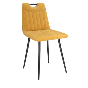 Обеденный стул Брандо, велюр тенерифе куркума/Цвет металл черный в Сарапуле
