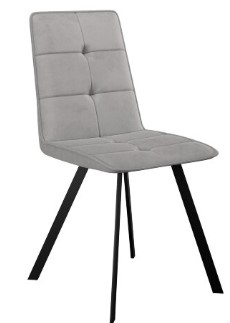 Обеденный стул DikLine 280 Микровелюр B22 Grey ножки черные в Сарапуле - изображение