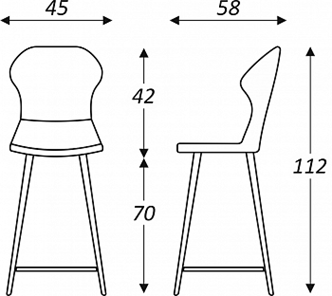 Обеденный стул Марио барный(Изумрудный Т189/ноги черные) в Глазове - предосмотр 2