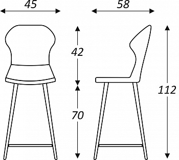 Обеденный стул Марио барный(Изумрудный Т189/ноги черные) в Сарапуле - изображение 2