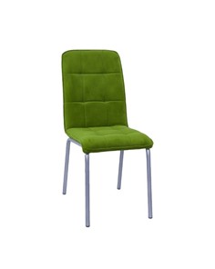 Обеденный стул Премьер  квадрат зеленый С166 (под хром) в Глазове