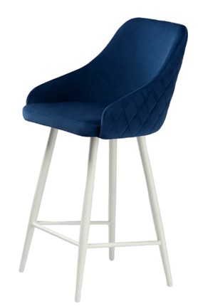 Кухонный стул Сальса Полубарная, Велюр CATALANA 16 (синий) / Белый муар в Сарапуле - изображение