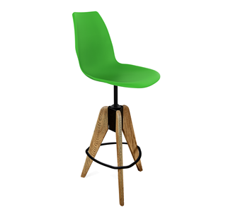 Барный стул SHT-ST29/S92 (зеленый ral 6018/брашированный коричневый/черный муар) в Глазове