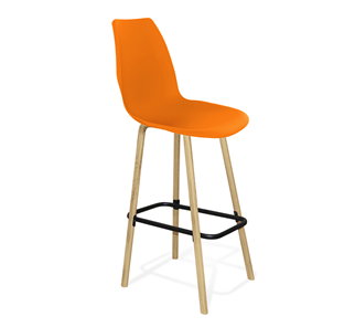 Барный стул SHT-ST29/S94 (оранжевый ral2003/прозрачный лак/черный муар) в Глазове