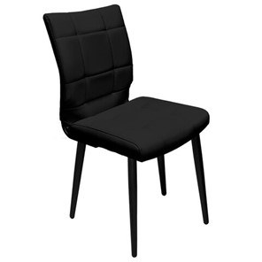 Обеденный стул BRABIX "Novita CF-060", экокожа черная, каркас металлический усиленный черный, 532781 в Глазове