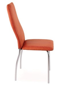 Обеденный стул Волна, каркас хром люкс, нубук -  оранжевый в Сарапуле