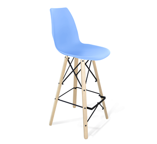 Барный стул SHT-ST29/S80 (голубой pan 278/прозрачный лак/черный) в Сарапуле