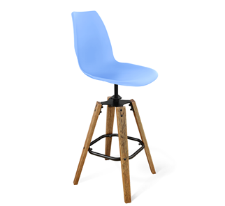 Барный стул SHT-ST29/S93 (голубой pan 278/брашированный коричневый/черный муар) в Глазове