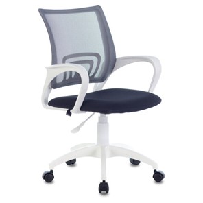 Кресло офисное Brabix Fly MG-396W (с подлокотниками, пластик белый, сетка, темно-серое) 532400 в Глазове