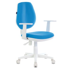 Кресло компьютерное Brabix Fancy MG-201W (с подлокотниками, пластик белый, голубое) 532411 в Ижевске