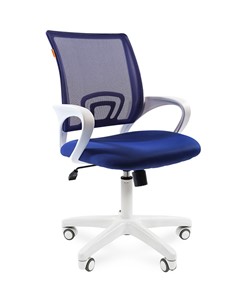 Кресло CHAIRMAN 696 white, ткань, цвет синий в Глазове