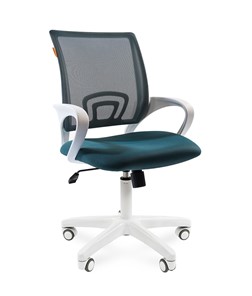 Кресло компьютерное CHAIRMAN 696 white, ткань, цвет зеленый в Глазове