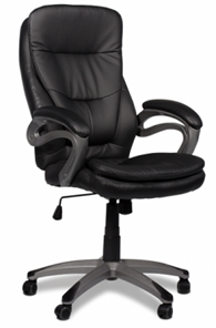 Кресло офисное J 9302 экокожа /пластик, черный в Сарапуле