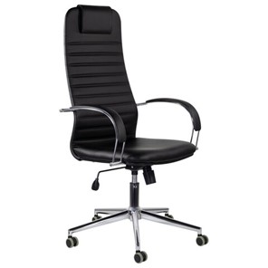 Кресло офисное Brabix Premium Pilot EX-610 CH (хром, кожзам, черное) 532418 в Сарапуле