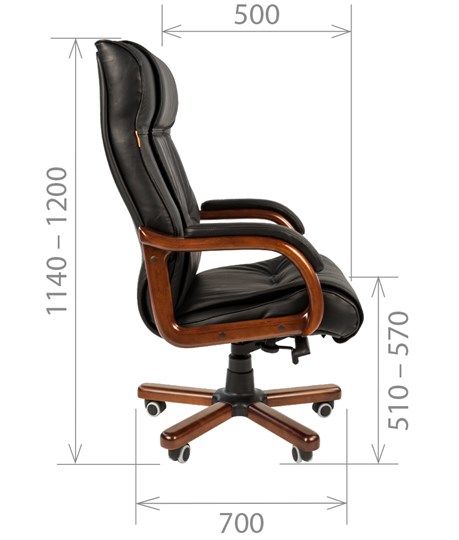 Кресло компьютерное CHAIRMAN 653 кожа черная в Глазове - изображение 2