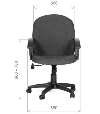 Компьютерное кресло CHAIRMAN 681 Ткань C-3 черное в Сарапуле - изображение 1