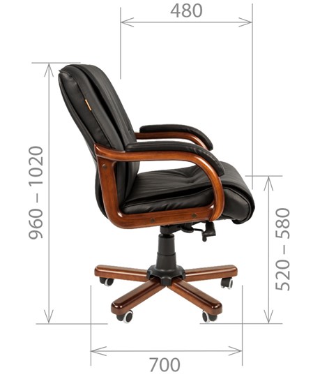 Кресло CHAIRMAN 653M кожа черная в Глазове - изображение 2