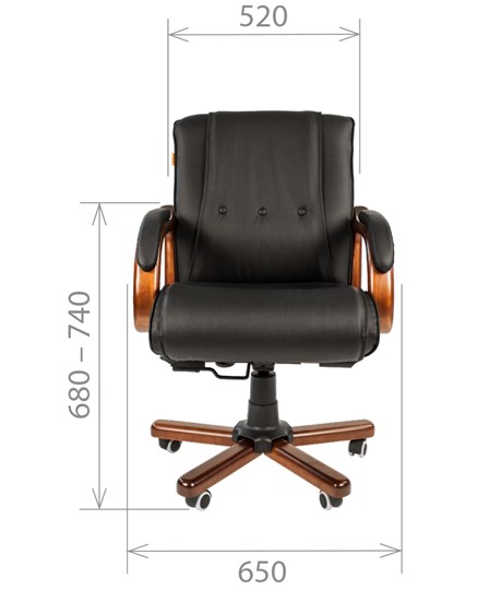 Кресло CHAIRMAN 653M кожа черная в Глазове - изображение 1