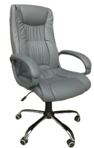 Кресло для офиса ELLY (CHR68) экокожа ECO-70, серая в Глазове