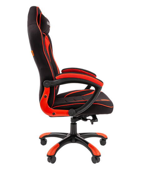 Кресло игровое CHAIRMAN GAME 28 Полиэстер комбинированная ткань красный/черный в Сарапуле - изображение 3