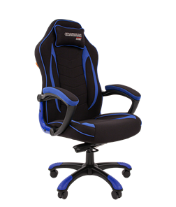 Кресло игровое CHAIRMAN GAME 28 Полиэстер комбинированная ткань синий/черный в Глазове
