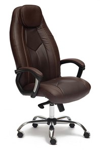 Офисное кресло BOSS Lux, кож/зам, коричневый/коричневый перфорированный, арт.9816 в Ижевске