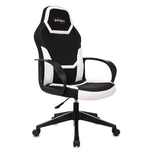 Офисное кресло BRABIX "Alpha GM-018", ткань/экокожа, черное/белое, 532640, GM-018_532640 в Глазове