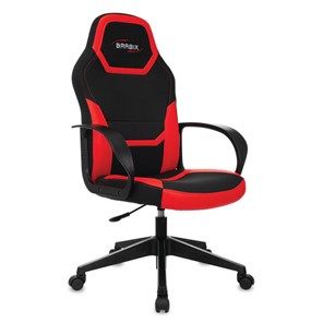 Офисное кресло BRABIX "Alpha GM-018", ткань/экокожа, черное/красное, 532637, GM-018_532637 в Глазове