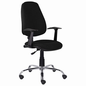 Офисное кресло BRABIX "Comfort MG-322", хром, регулируемая эргономичная спинка, ткань, черное, 532558 в Глазове