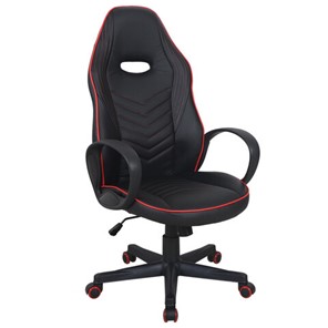 Офисное кресло BRABIX "Flame GM-004", экокожа, черное/красное, 532499 в Глазове