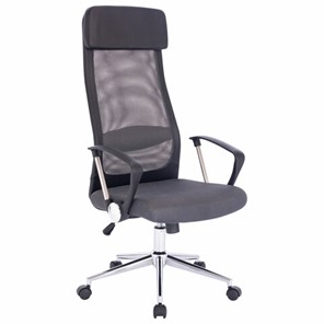 Офисное кресло BRABIX "Flight R EX-541", хром, ткань TW, сетка, черное/серое, 532518 в Глазове