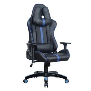 Офисное кресло BRABIX "GT Carbon GM-120", две подушки, экокожа, черное/синее, 531930 в Сарапуле